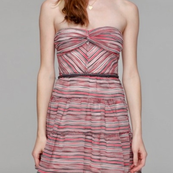 By Zoe Feist strapless gauze mini dress size 2 - Picture 1 of 6